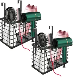 lopyxbr-zestaw-2-polek-z-uchwytami-na-suszarke-bez-wiercenia-czarne