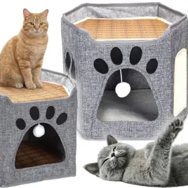 pietrowe-2-poziomowe-legowisko-dla-kota-domek-skladany-drapak-kryjowka-3w1