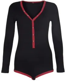 body-damskie-dlugi-rekaw-dekolt-w-serek-czarno-czerwone-elastyczne-xl