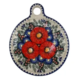 deska-okragla-czerwone-maki-boleslawiec