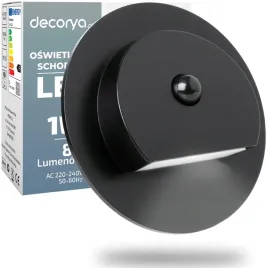 okragla-oprawa-lampka-led-schodowa-czarna-z-czujnikiem-ruchu-na-schody-230v