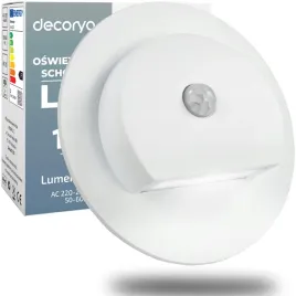 okragla-oprawa-lampka-led-schodowa-biala-z-czujnikiem-ruchu-na-schody-230v