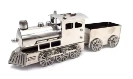 model-pociagu-srebrny-metalowy