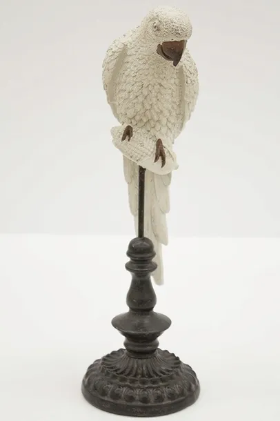 figurka-papuga-biala-39cm-kolor-bialy