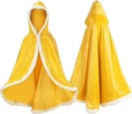 zlota-plaszcz-z-kapturem-peleryna-ksiezniczki-dziewczynki-kostium-halloween