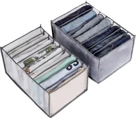 2x-organizer-na-spodnie-dzinsy-ubrania-szafa-szuflada-szary-z-przegrodami