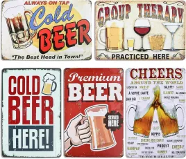 5x-tabliczka-znak-plakat-scienny-bar-restauracja-piwo-wino-retro-vintage