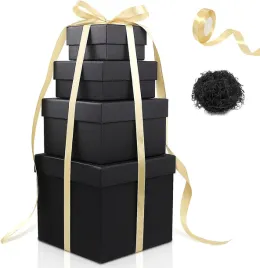 4x-czarne-eleganckie-pudelko-prezentowe-wstazka-kokardka-sianko-ozdoba