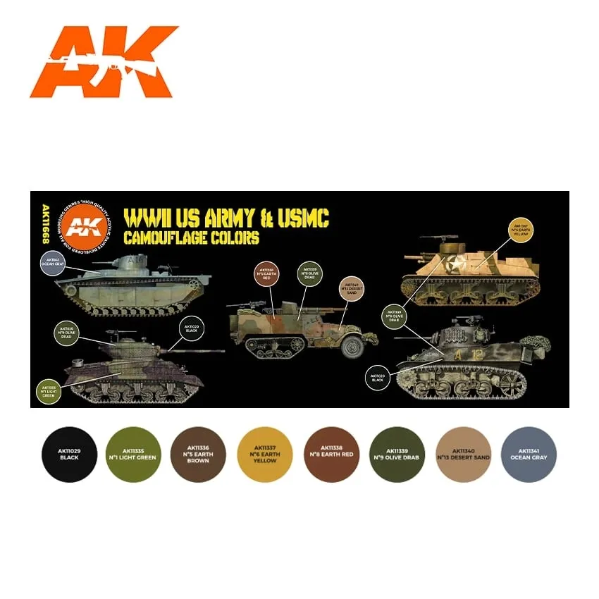 ak-interactive-11668-zestaw-farb-wwii-us-army-marka-ak-interactive