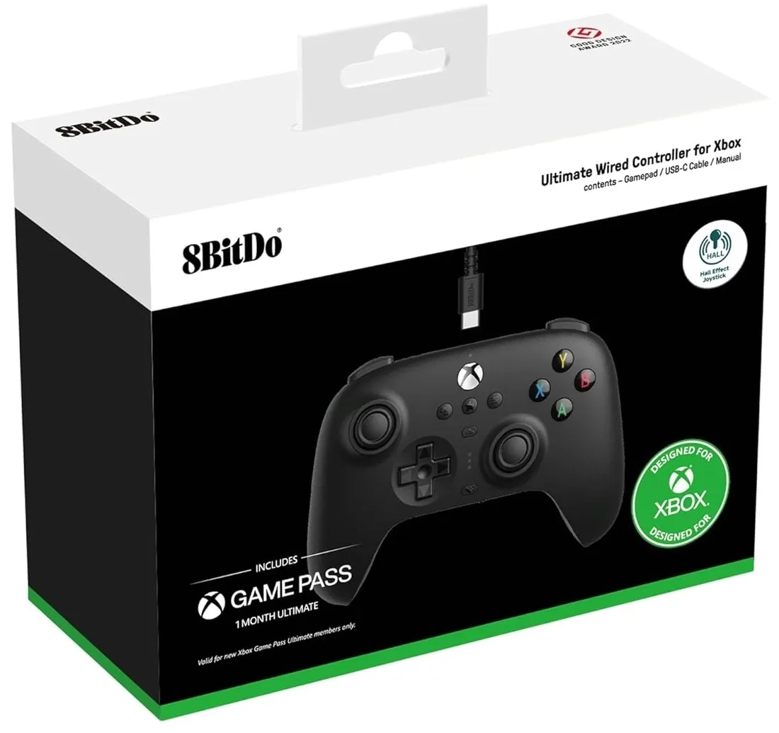 8bitdo-ultimate-wired-controller-for-xbox-series-one-pc-pad-przewodowy-usb-waga-z-opakowaniem-0-45-kg