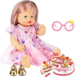 zestaw-akcesoriow-do-lalek-tort-z-dodatkami-sukienka-buty-dla-dzieci-zabawa