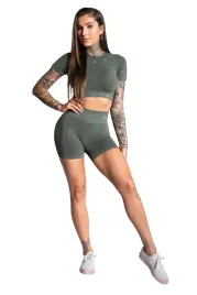 gym-glamour-bezszwowe-szorty-spodenki-seamless-shorts-khaki-l-do-treningow