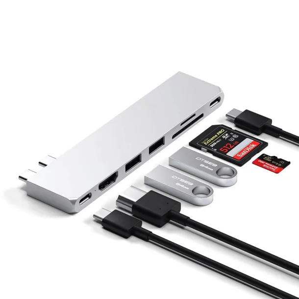 adapter-satechi-hub-do-macbook-pro-air-2x-usb-c-2x-usb-a-hdmi-sd-microsd-waga-z-opakowaniem-0-5-kg