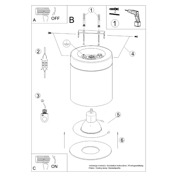 plafon-rif-bialy-zasilanie-sieciowe