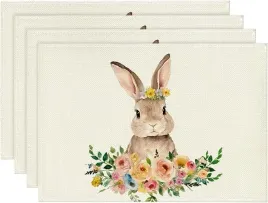 4x-wielkanocne-podkladki-na-stol-zajac-kwiaty-dekoracja-ozdoba-stolu-domu