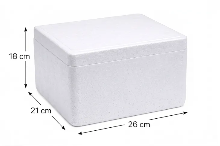 Styroboks pudełko termiczne styrobox w pokrywką transportowe 26x21x18cm