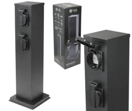 slupek-elektryczny-zasilajacy-ogrodowy-40-cm-2-gniazda-czarny-eko-light