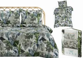 komplet-poscieli-eurofirany-bawelniana-w-kwiaty-zielona-140x200-cm