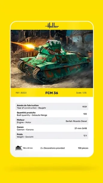 heller-30322-francuski-czolg-lekki-fcm-36-model-do-sklejania-skala-1-35-stan-zlozenia-do-zlozenia