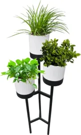 doniczka-metal-bialy-czarny-prosperplast-27-cm-x-27-x-125-cm