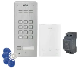 domofon-glosnomowiacy-aco-kod-breloki-furtka-brama-zestaw-natynkowy