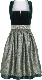 sukienka-bawarska-oktoberfest-dirndl-zielona-welur-fartuszek-m