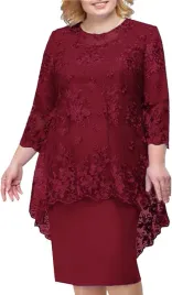 sukienka-damska-elegancka-koronkowa-bordowa-xl