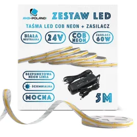 24v-mocny-zestaw-tasma-led-cob-neon-neutralna-5m