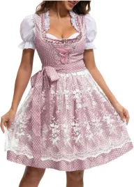 sukienka-bawarska-oktoberfest-rozowa-kwiatki-dirndl-koronkowy-fartuch-m