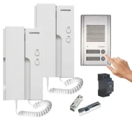 commax-zestaw-domofon-2-rodzinny-2-unifony-dp-2hpr-12v-zasilacz-din-rygiel