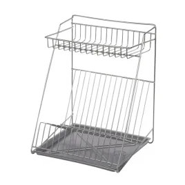suszarka-do-naczyn-ociekarka-waska-stalowa-dwupoziomowa-z-tacka-szara-30-cm