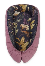 kokon-niemowlecy-dwustronny-kojec-otulacz-premium-bobono-floristic-granat