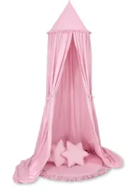 zestaw-baldachim-wiszacy-do-pokoju-dzieciecego-mata-poduszki-rozowy