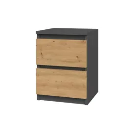 szafka-nocna-2-szuflady-malwa-dab-artisan-antracyt