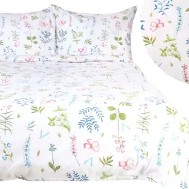 posciel-180x200-komplet-flanela-bawelniana-z-meszkiem-kolorowe-kwiaty-bialy