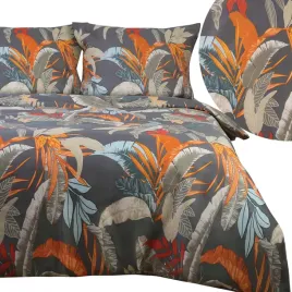posciel-bawelniana-160x200-satyna-bawelna-kolorowy-wzor-roslinny-szare-tlo