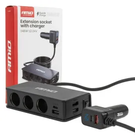 amio-rozdzielacz-zapalniczki-3xusb-usb-c-148w