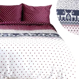 posciel-swiateczna-160x200-flanela-bawelniana-z-meszkiem-renifery-i-kropki