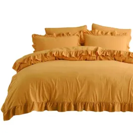 komplet-poscieli-160x200-naturalna-bawelna-eko-z-falbanka-kwiatowy-zolty