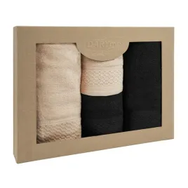 recznik-bawelna-100percent-solano-cappuccino-czarny-komplet-4-szt-darymex