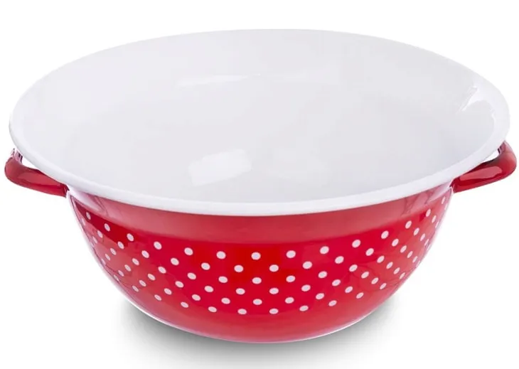 miska-kuchenna-emaliowana-czerwona-w-grochy-tecka-26-cm-25-l-srednica-26-cm