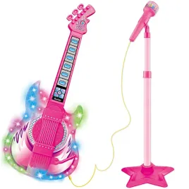 gitara-elektryczna-z-mikrofonem-statywem-karaoke-dla-dzieci-zestaw-muzyczny