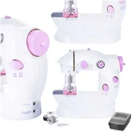 maszyna-do-szycia-bialo-rozowa-z-oslona-na-palce