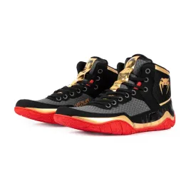 buty-bokserskie-venum-elite-wrestling-black-gold-red-39-5-7-5-us