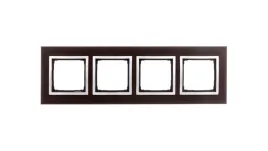 ramka-poczworna-kontakt-simon-brazowy