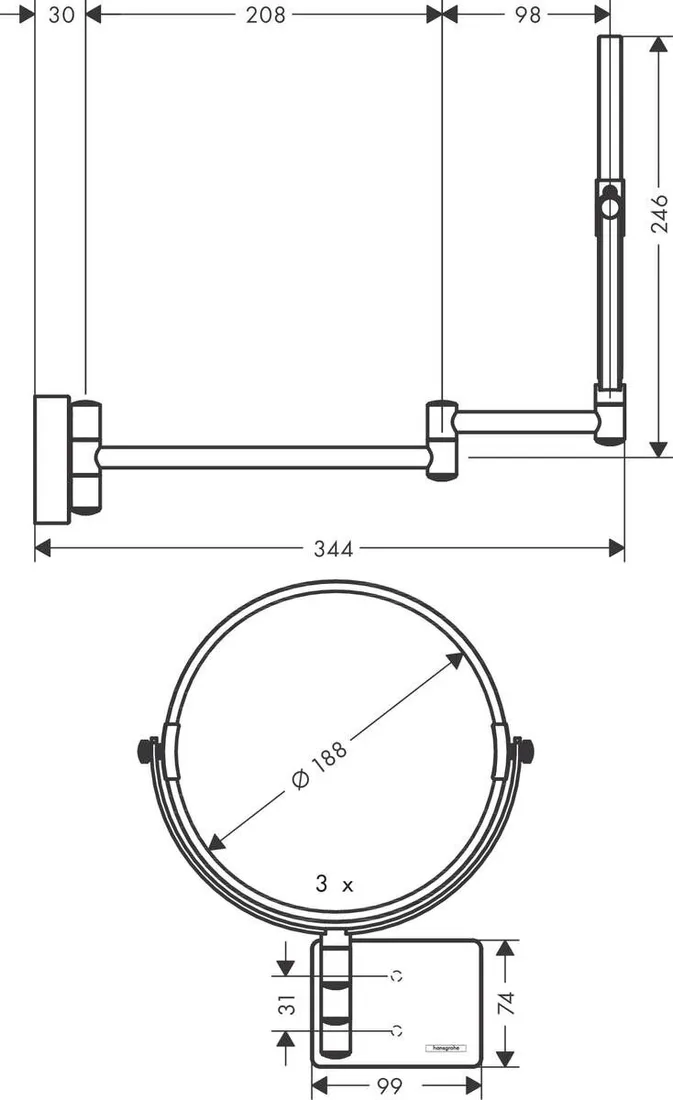 lustro-scienne-hansgrohe-kolo-246-x-246-mm