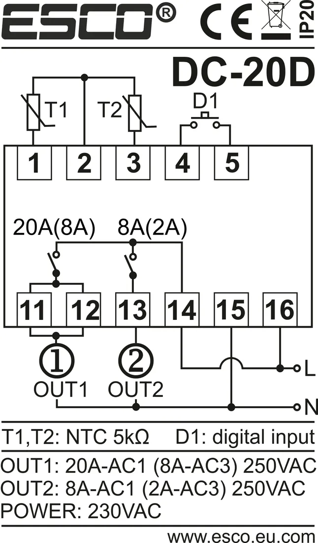 termostat-esco-dc-20d
