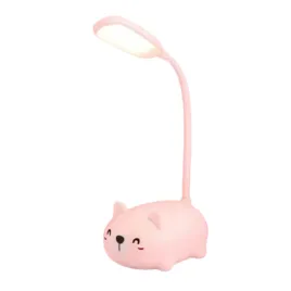 lamka-silikonowa-kot-rozowa-na-biurko-dla-dzieci-do-czytania-karmienia