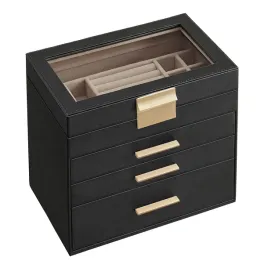 czarna-szkatulka-na-bizuterie-kuferek-wielopoziomowy-ze-szklanym-wieczkiem