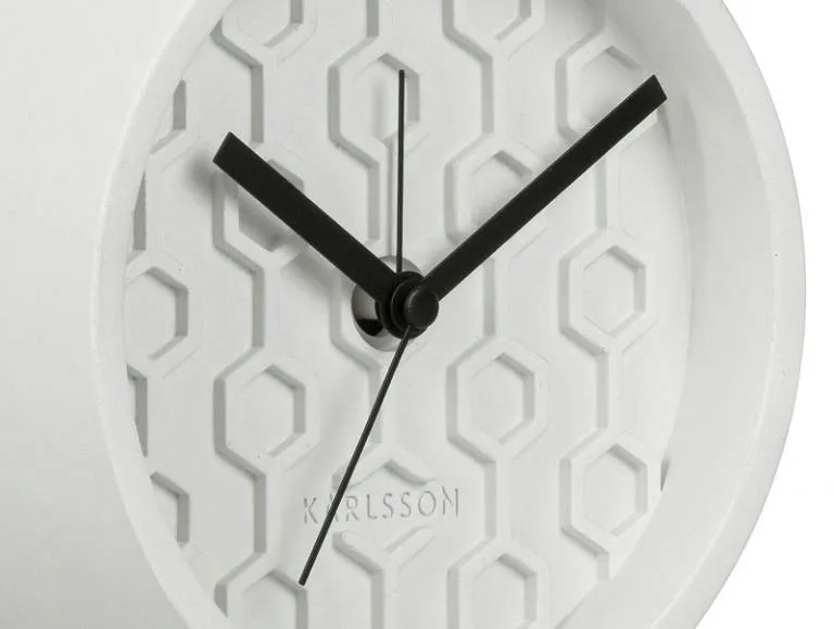 budzik-honeycomb-bialy